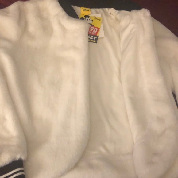 NWT DISNEY Mickey Mouse faux fur open cardigan-S - Picture 3 of 6